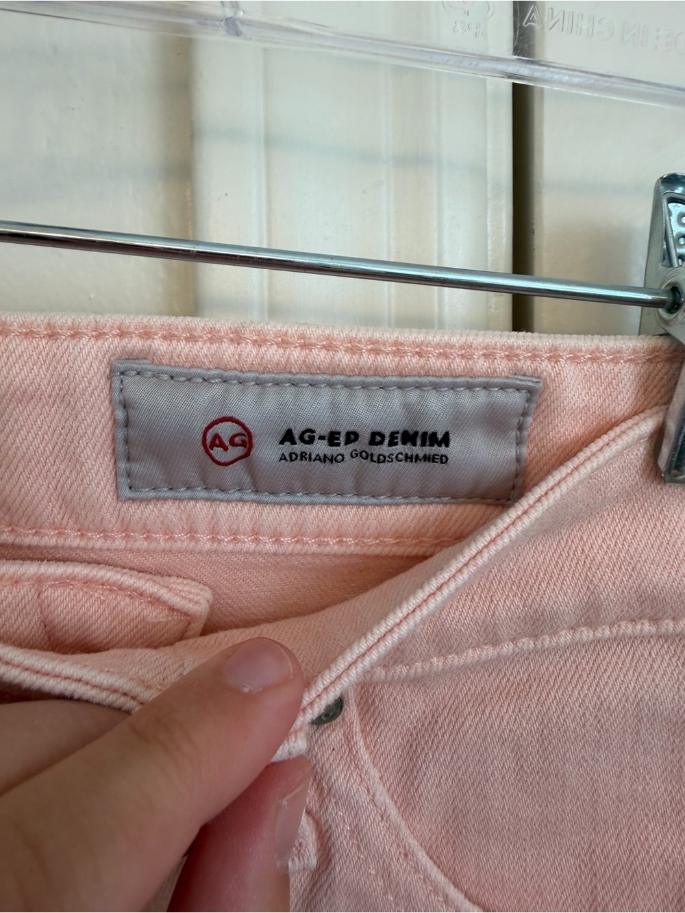 NWT AG Adriano Goldschmied Bryn Ex Boyfriend Cut Off Light Pink Denim Shorts 25 - Picture 4 of 10